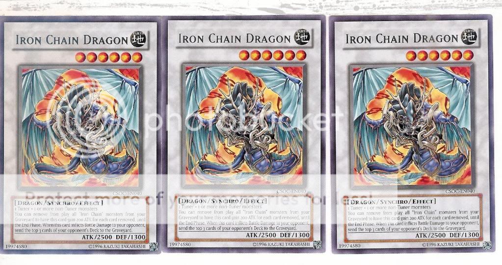 3x Iron Chain Dragon YuGiOh Rare COSCEN040 M M M Photo by